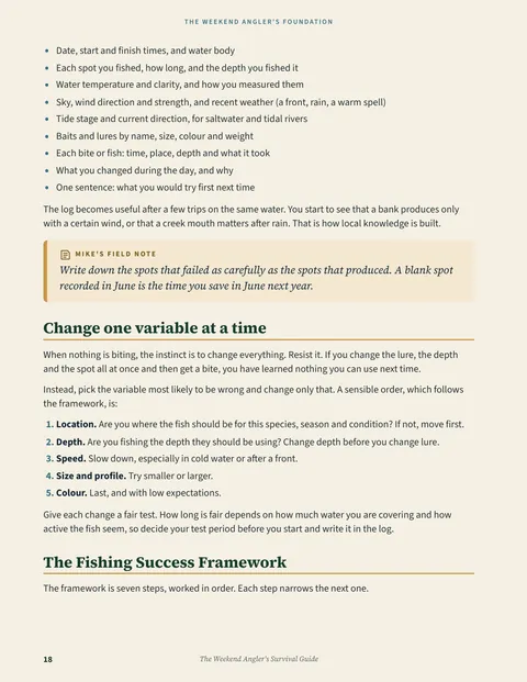 The Fishing Success Framework (Main manual, page 18)
